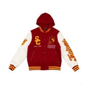 USC Trojans Unisex Cardinal SC Interlock Hooded Varsity Jacket